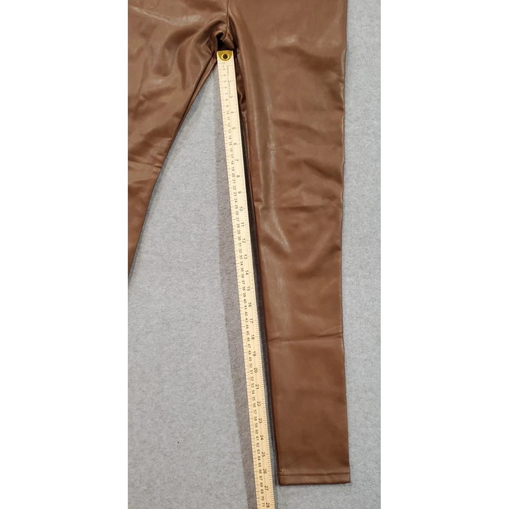 7 for All Mankind Women's Brown Faux‎ Leather Leggings, Size XS - Picture 4 of 5